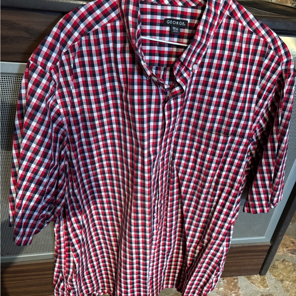 George Red and Black Checkered Men's Shirt